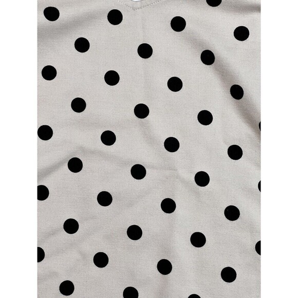 H&M Women's Cropped Light Taupe Black Polka Dot Stretch Form Fitting Top Size M - Picture 3 of 7